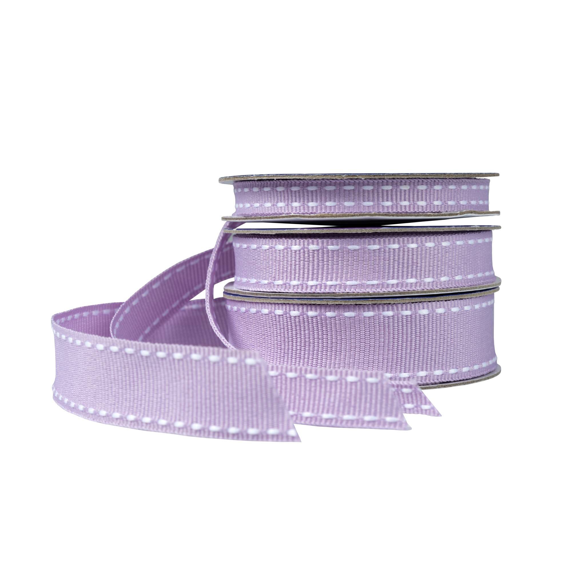 Lavender Grosgrain Running Stitch Ribbon 6mm x 5m | Hobbycraft