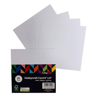 White Card 6 x 6 Inches 20 Pack
