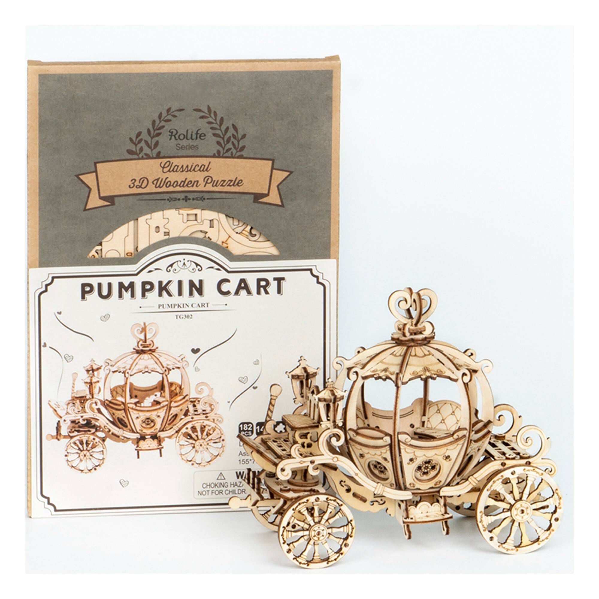 Pumpkin Carriage 35周年記念 Rolife Pumpkin Carriage 3D Wooden Puzzle Kit | Hobbycraft