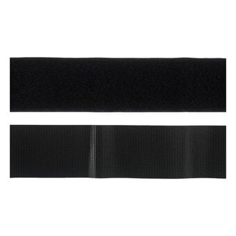 Milward Black Stick-On Heavy Duty Hook and Loop Tape 50mm x 1m
