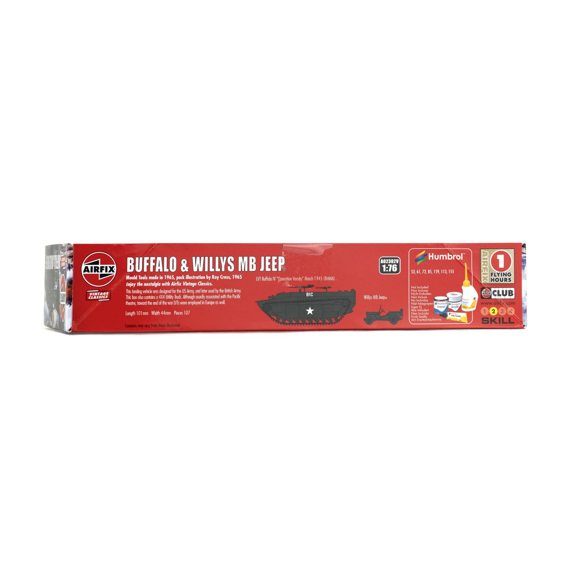 Kit De Modélisme Airfix Vintage Classics - Buffalo LVT & Willys MB Jeep échelle 1:76 - Neuf