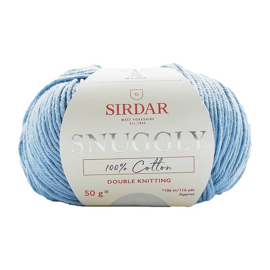 Sirdar Sky Blue Snuggly 100% Cotton DK 50g image number 1