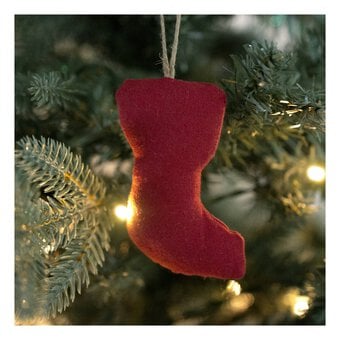 Red Cotton Stocking Decoration 9cm image number 3