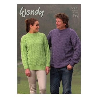 Wendy Merino DK Unisex Textured Sweaters Digital Pattern 5682