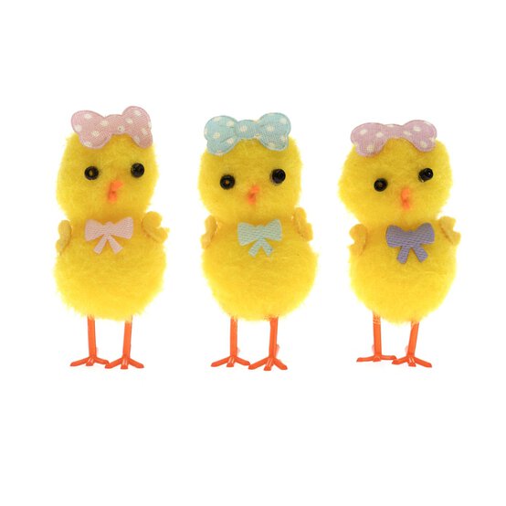 Yellow Chicks with Dotty Bows 3 Pack image number 3