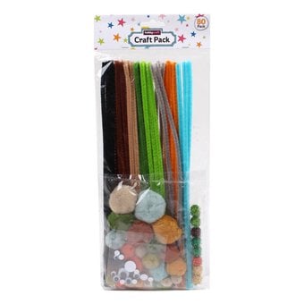 Safari Pipe Cleaners and Poms Craft Pack 80 Pieces image number 2