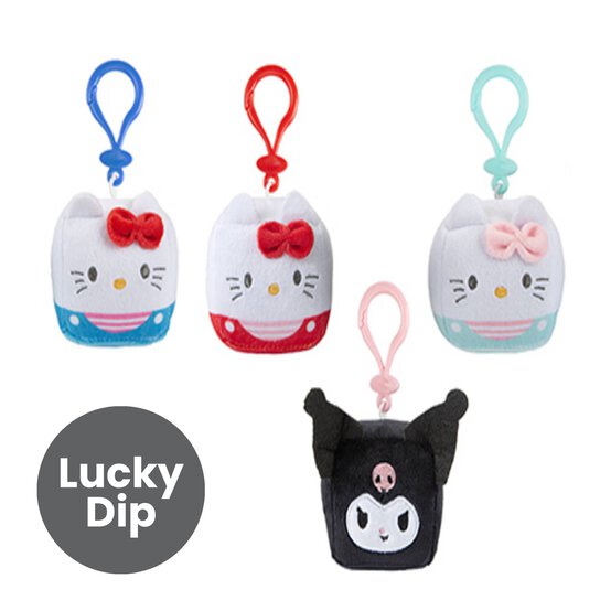 Assorted Hello Kitty Cubeez Plush Keyring image number 1
