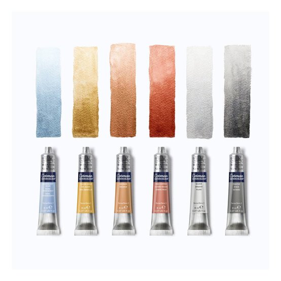 Winsor & Newton Cotman Watercolour Metallic Set 8ml 6 Pack image number 2