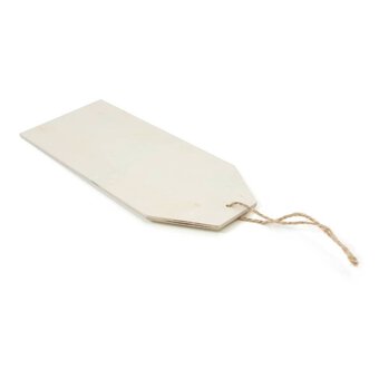 Wooden Tag with String 25cm x 11cm x 1cm