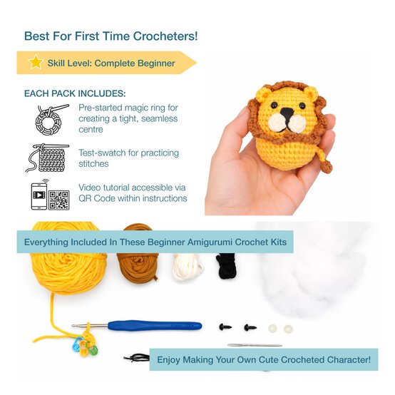 Trimits Beginner&rsquo;s Amigurumi Crochet Lion Kit image number 5