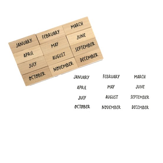 Monthly Wooden Stamps 12 Pack image number 1