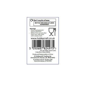 Silver Square Double Thick Card Cake Board 16 Inches