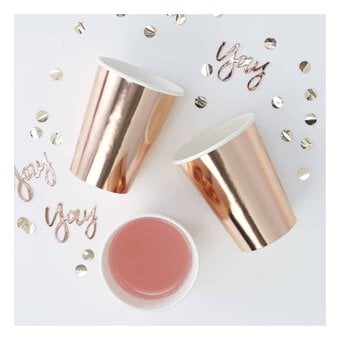 Ginger Ray Rose Gold Paper Cups 8 Pack image number 2