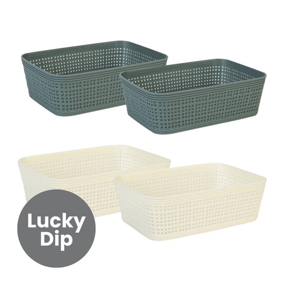 Assorted Small Basketweave Storage Baskets 2 Pack image number 1