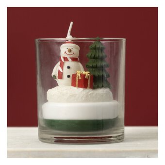 Snowman and Tree Candle