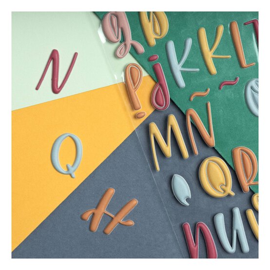 Bright Uppercase Puffy Script Alphabet Stickers image number 3