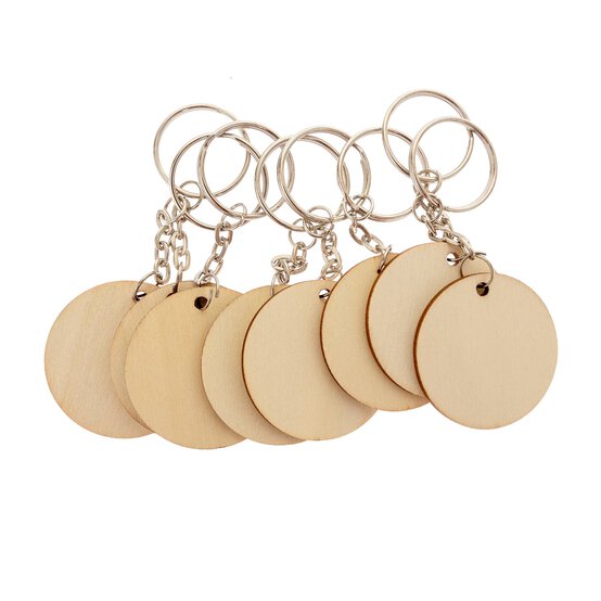 Wooden Keyrings 8 Pack image number 1