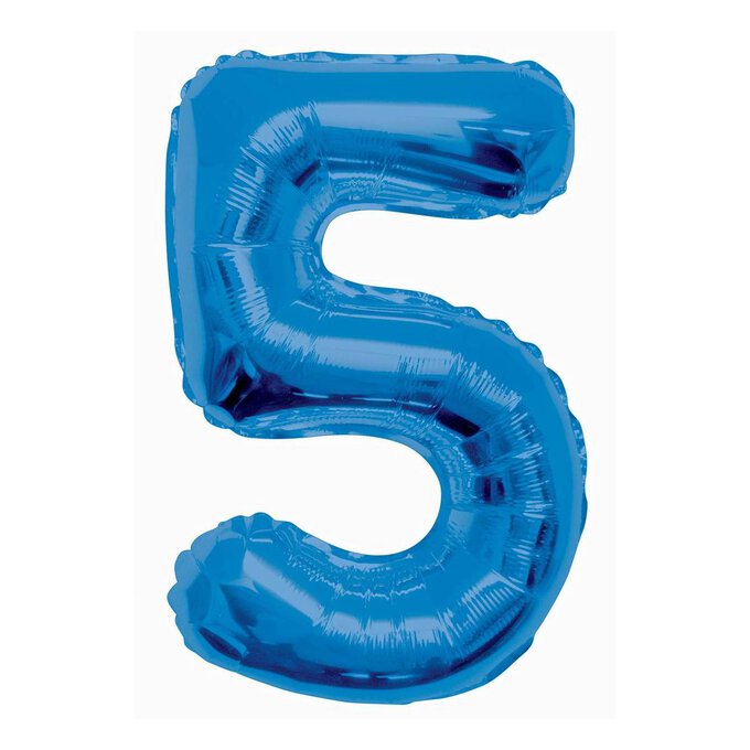 Extra Large Blue Foil 5 Balloon image number 1
