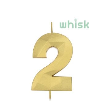Whisk Gold Faceted Number 2 Candle