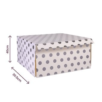 Silver Polka Dot Cake Box 12 Inches image number 4