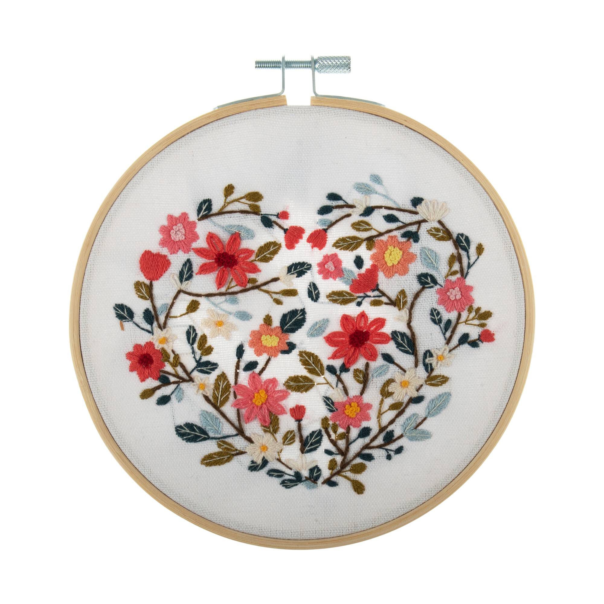 Trimits Floral Heart Embroidery Hoop Kit Hobbycraft