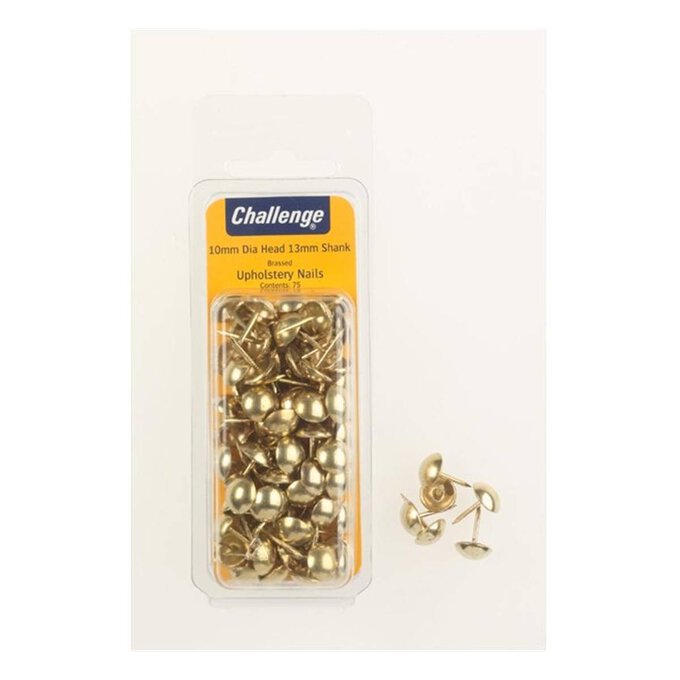 Brass Upholstery Nails 60 Pack image number 1