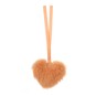 Peach Faux Fur Heart Pom 9cm  image number 3