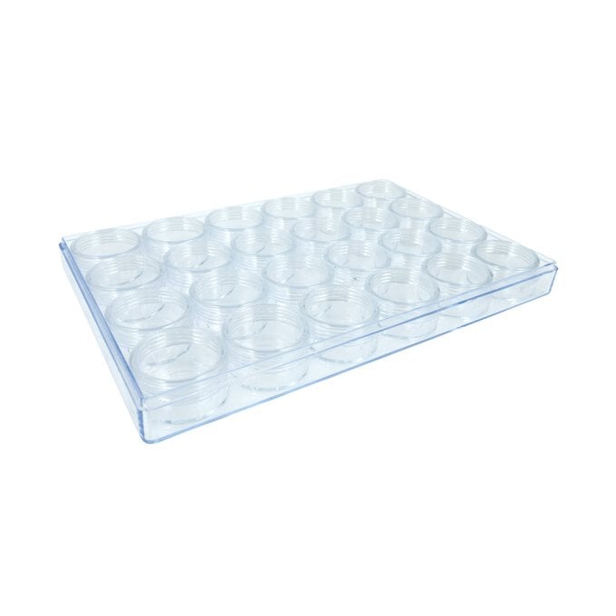 Clear Bead Storage Box 24 Pots  image number 1