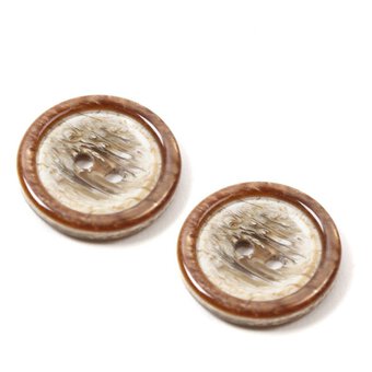 Hemline Brown Basic Knitwear Button 2 Pack