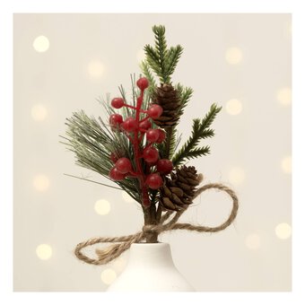 Pinecone, Berry and Twine Pick 20cm