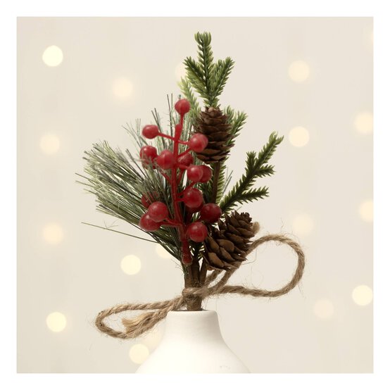 Pinecone, Berry and Twine Pick 20cm image number 1