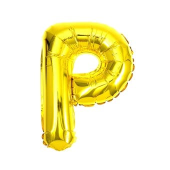 Gold Foil Letter P Balloon