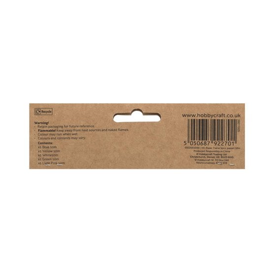 Pastel Paper Twine 10m 5 Pack image number 4