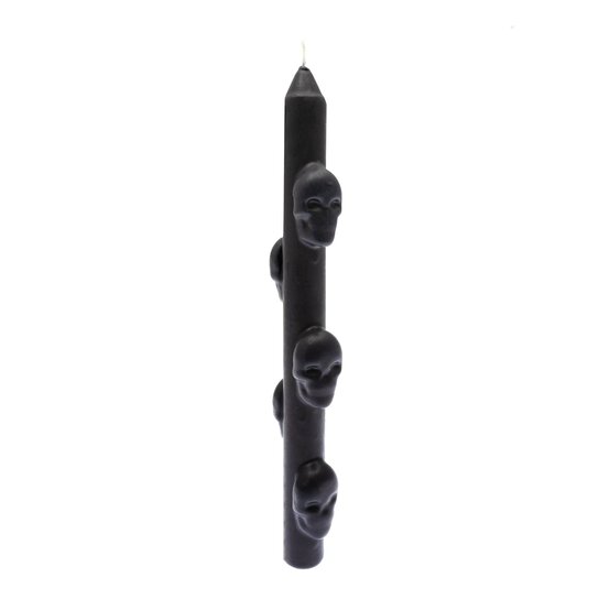 Black Skull Taper Candle  image number 3