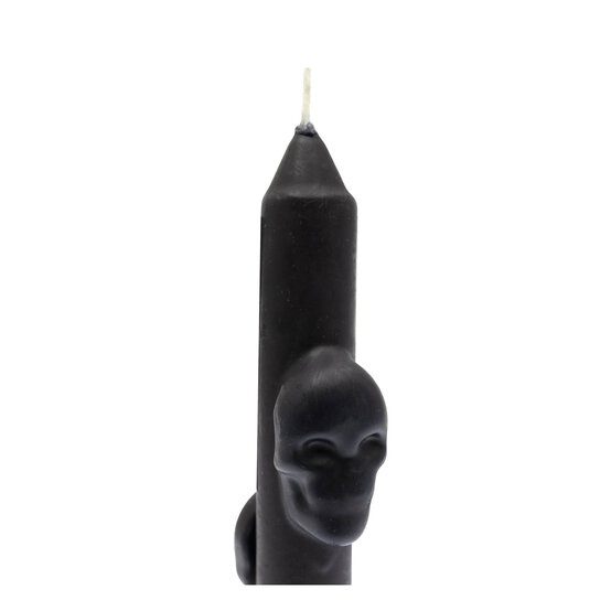 Black Skull Taper Candle  image number 2