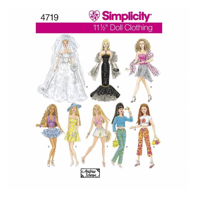 Simplicity Doll Clothing Sewing Pattern 4719 image number 1