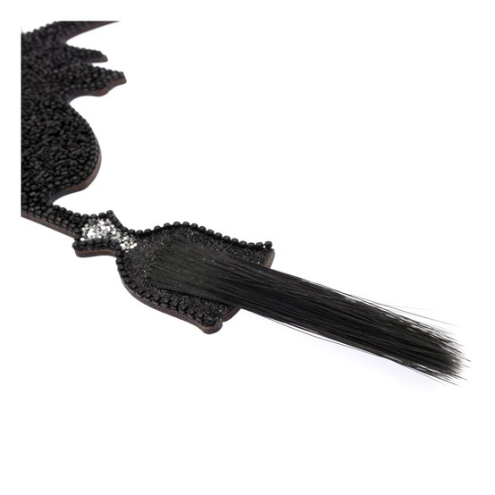 Black Beaded Witch Decoration 14cm x 22cm image number 3