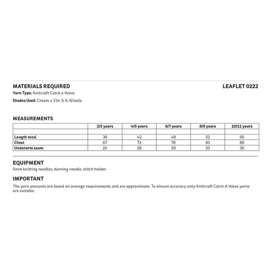 Knitcraft Kids&rsquo; Seashore Cardigan Digital Pattern&nbsp;0222 image number 2