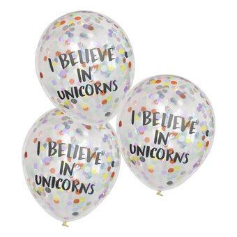 Ginger Ray Pastel Unicorns Confetti Balloons 5 Pack