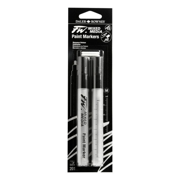 Daler-Rowney FW Round Mixed Media Markers and Nibs 1-2mm 2 Pack image number 1