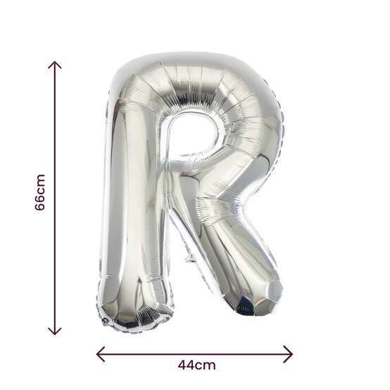 Extra Large Silver Foil Letter R Balloon image number 2