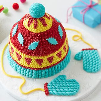How to Make a Knitted Hat Cake