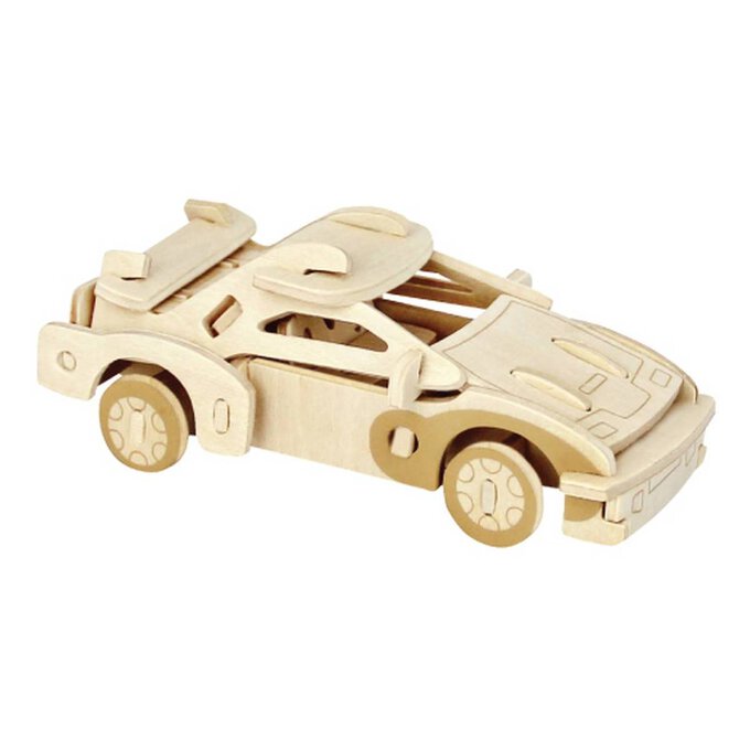 3D Wooden Sports Car Puzzle image number 1