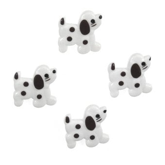 Trimits Black and White Dog Craft Buttons 4 Pieces