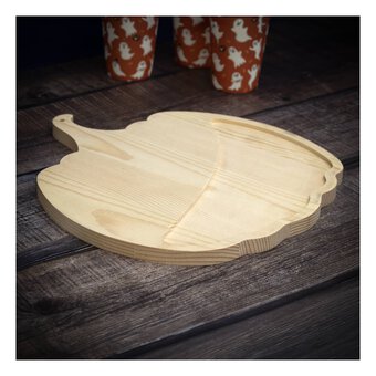 Wooden Pumpkin Tray 32cm 