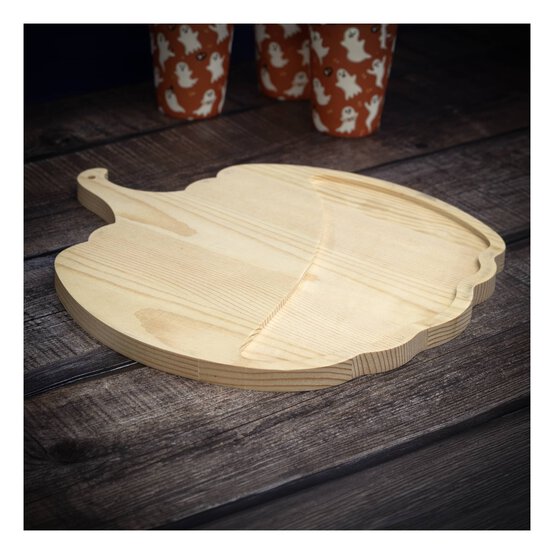Wooden Pumpkin Tray 32cm  image number 1