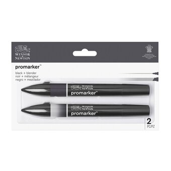 Winsor & Newton Black and Blender Promarkers 2 Pack