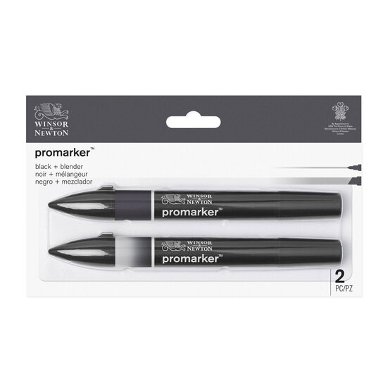 Winsor & Newton Black and Blender Promarkers 2 Pack image number 1