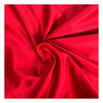 Red Plain Dyed Velour Fabric by the Metre