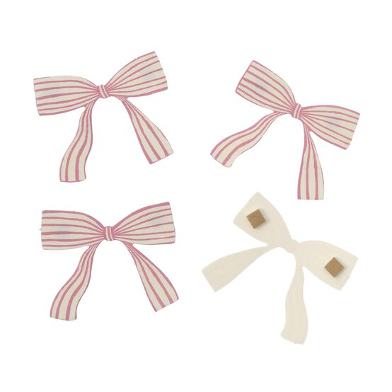 Striped Pink Bow Card Toppers 4 Pack image number 3